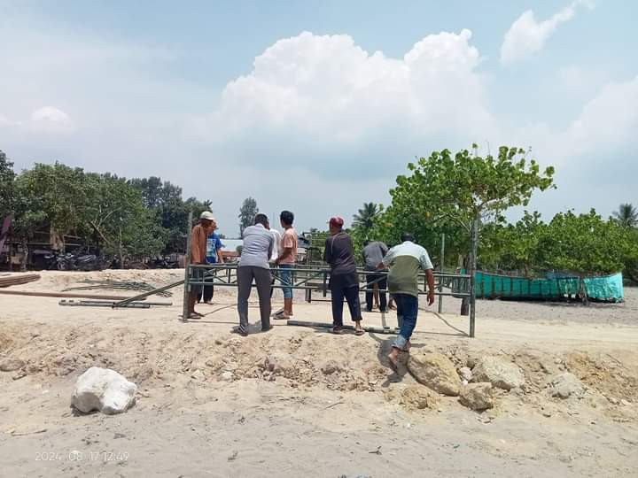 Persiapan panjat pinang