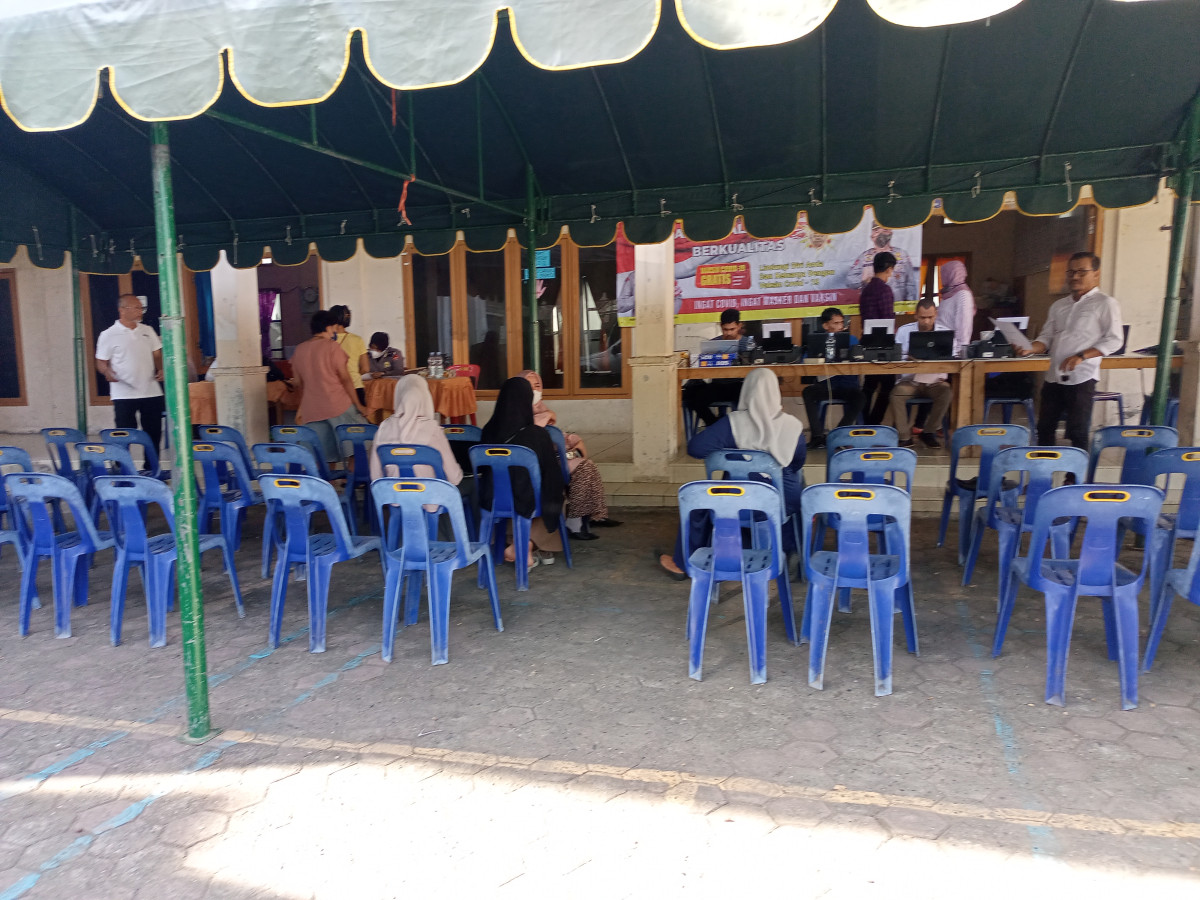 Suasana kegiatan Vaksinasi di kp KB sejahtera Gampong Mulia yang b