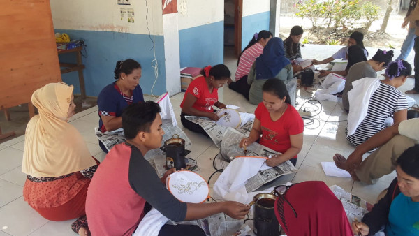 Pelatihan membatik dari Kecamatan Pantai Labu