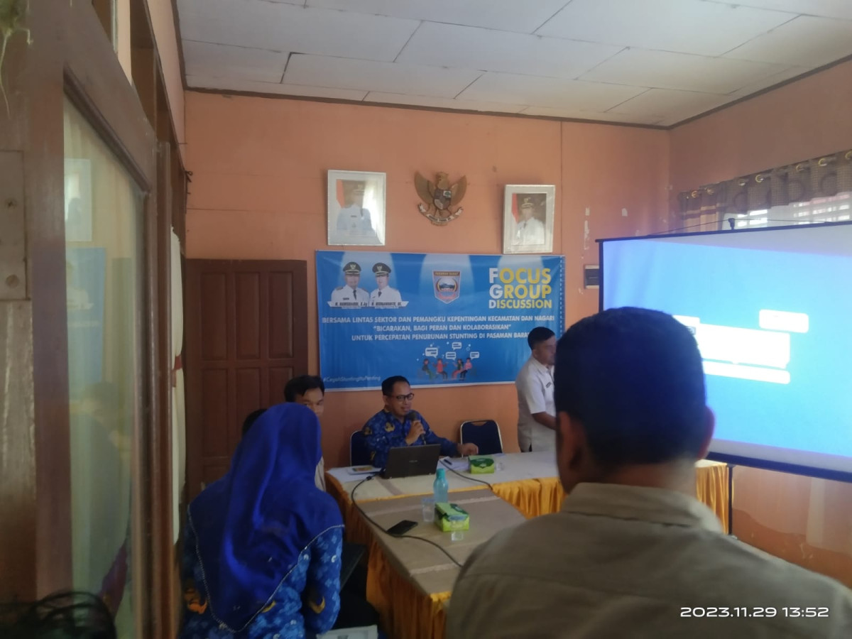 focus  group dicussion bersama lintas sektor dan pemangku kepentingan kecamatan dan nagari untuk percepatan penurunan stunting