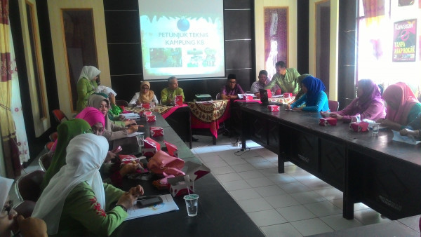 Pelaksanaan sosialisasi kampung KB Kubu Gadang di aula kantor lurah Ekor Lubuk