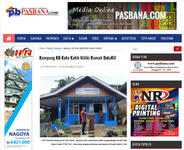 Dokumentasi ekspos kegiatan di portal berita Pasbana
