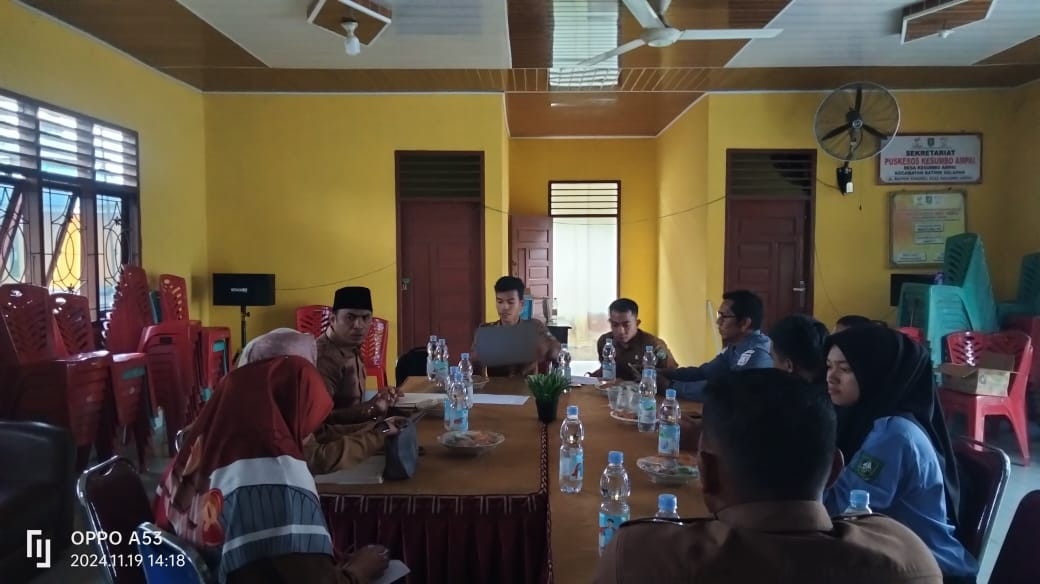 Rapat koordinasi dengan pemerintah desa ,korcam ,pendamping dan TA