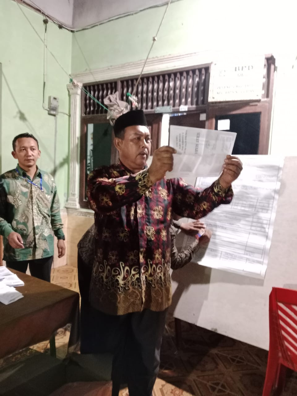 Pemungutan dan perhitungan suara pada pemilihan calon ketua RW/05 jln wono Rejo desa kesumbo ampai