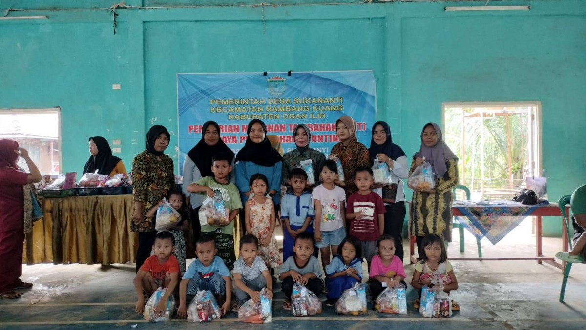 Rutinitas Bulanan Posyandu dan pemberian makanan tambahan Desa Sukananti