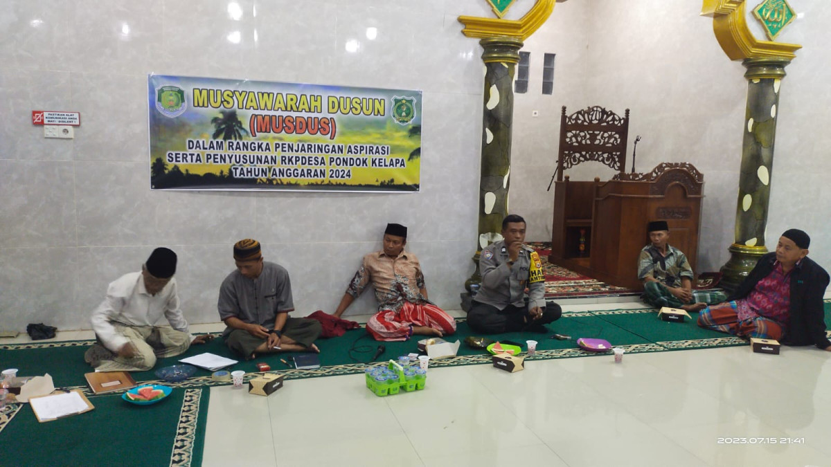 Musyawarah Dusun Dalam Rangka Penjaringan Aspirasi Serta Penyusunan RKPDesa Tahun 2024, Pal 8 Pondok Kelapa