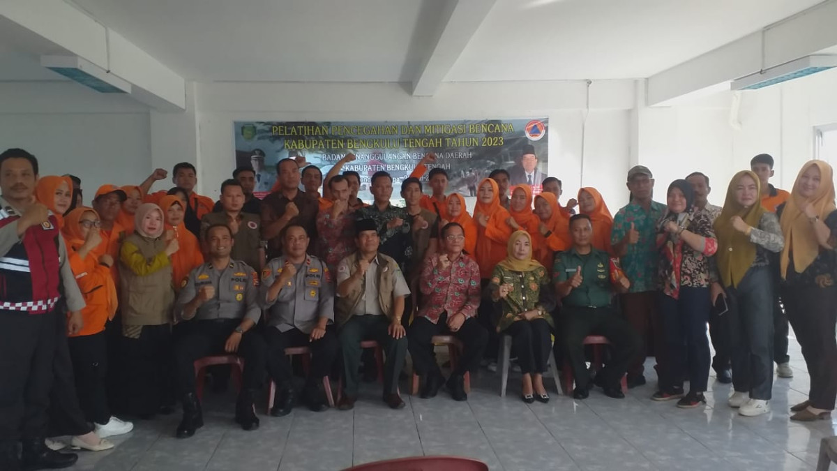 Pelatihan Pencegahan dan Mitigasi Bencana 2023, BPBD Kabupaten Bengkulu Tengah di Gedung Shelter Desa Pondok Kelapa