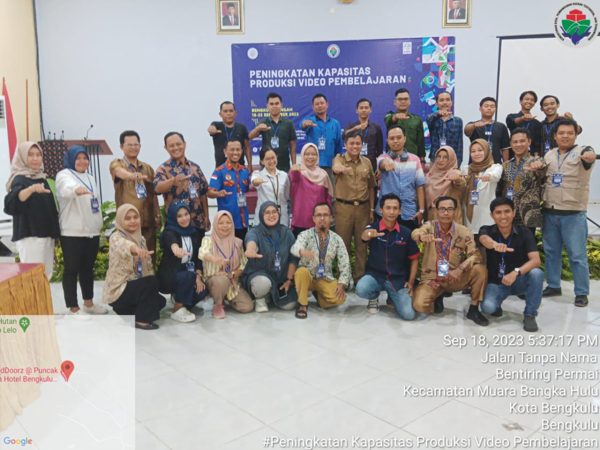 Pelatihan Peningkatan Kapasitas Produksi Video Pembelajaran Bengkulu Tengah, 18-25 September 2023