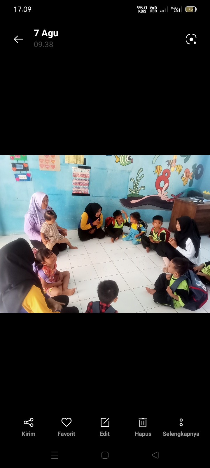 Kegiatan Belajar mengajar di Paud Kartini