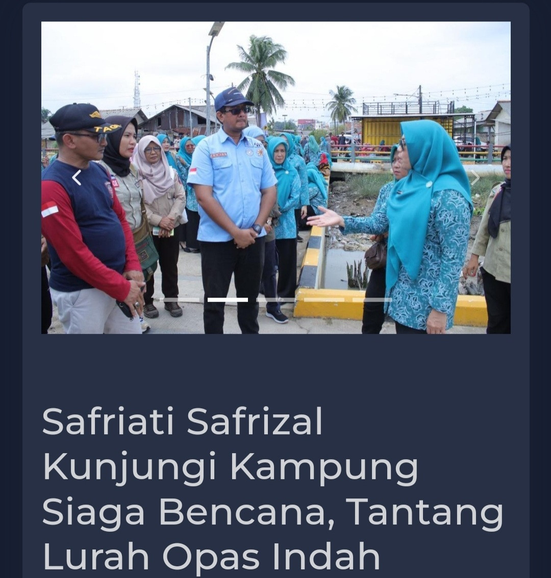 Kunjungan Ibu Safriati Safrizal Ke Kampung Siaga Bencana
