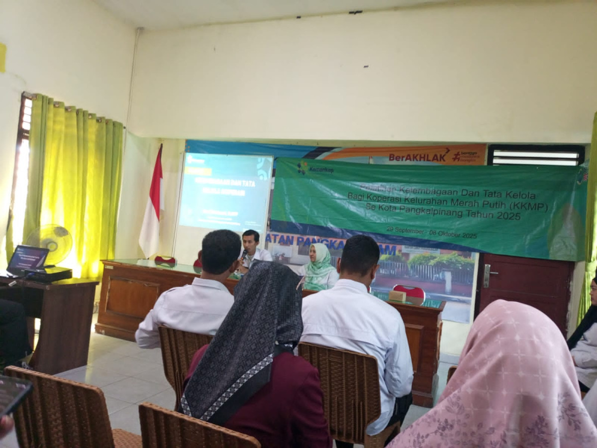 pelatihan kelembagaan dan tata kota bagi koperasi kelurahan merah putih sekota pangkal pinang