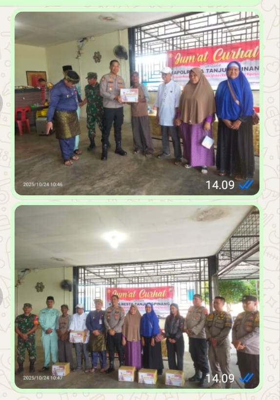Penyerahan Bantuan Dari Kapolsek Tanjungpinang Timur