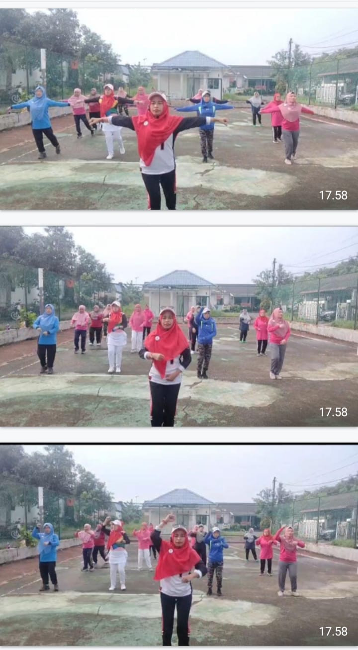 Ibu-ibu Perumahan Bukit Raya Mengadakan Senam Pagi KJS Setiap Minggu Pagi Untuk Meningkatkan Kesadaran Akan Pentingnya Gaya Hidup Sehat Dan Pentingnya Olahraga Serta Aktifitas Fisik Dalam Meningkatkan Kualitas Hidup