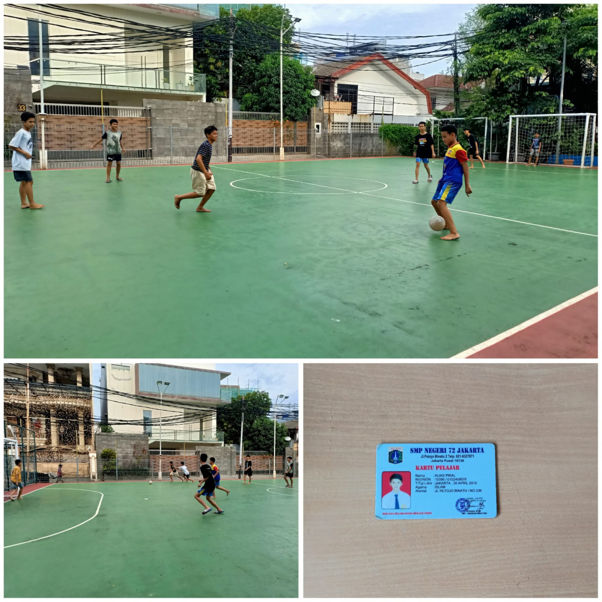 Anak anak dari Petojo Binatu sedang  bermain futsal