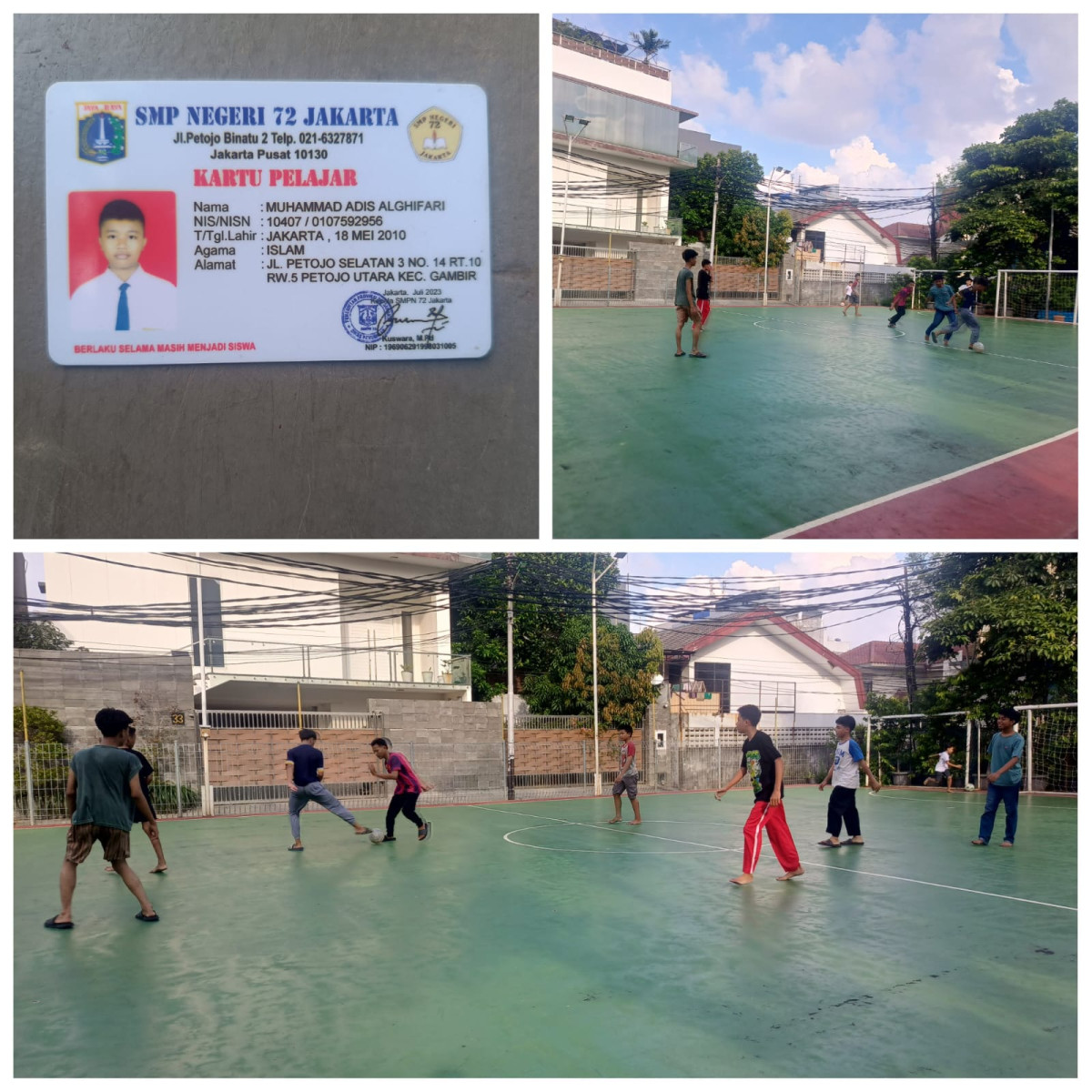 Remaja dari Petojo Selatan sedang bermain futsal