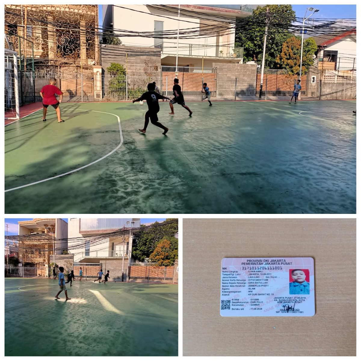 Anak anak  dari Setia Kawan sedang bermain futsal