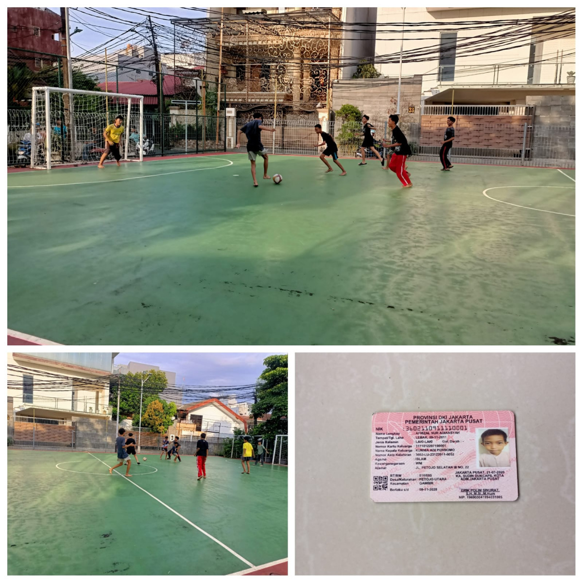 Remaja dari Petojo Selatan sedang bemain futsal