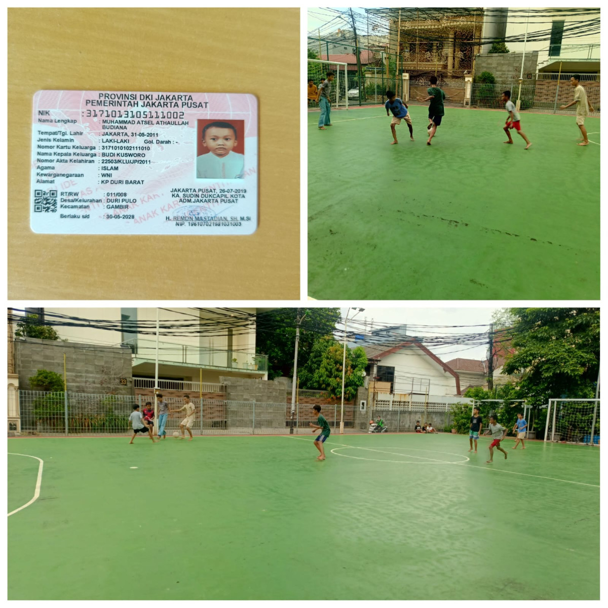 Anak anak dari Kampung Duri  sedang bermain futsal