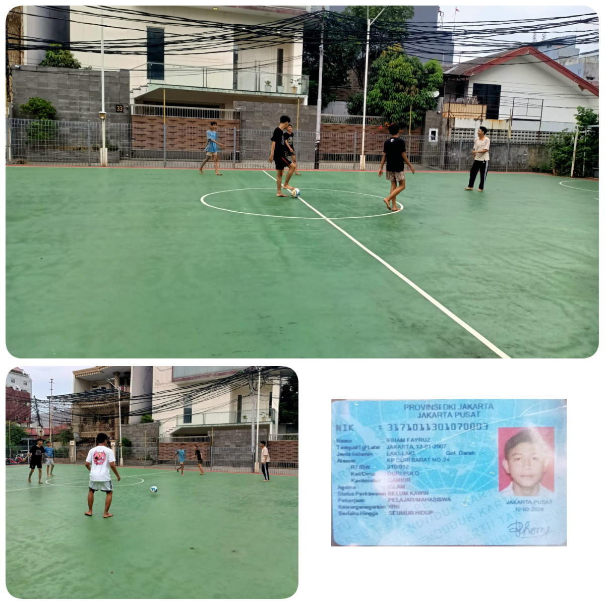 Remaja dari Duri Pulo sedang bermain futsal