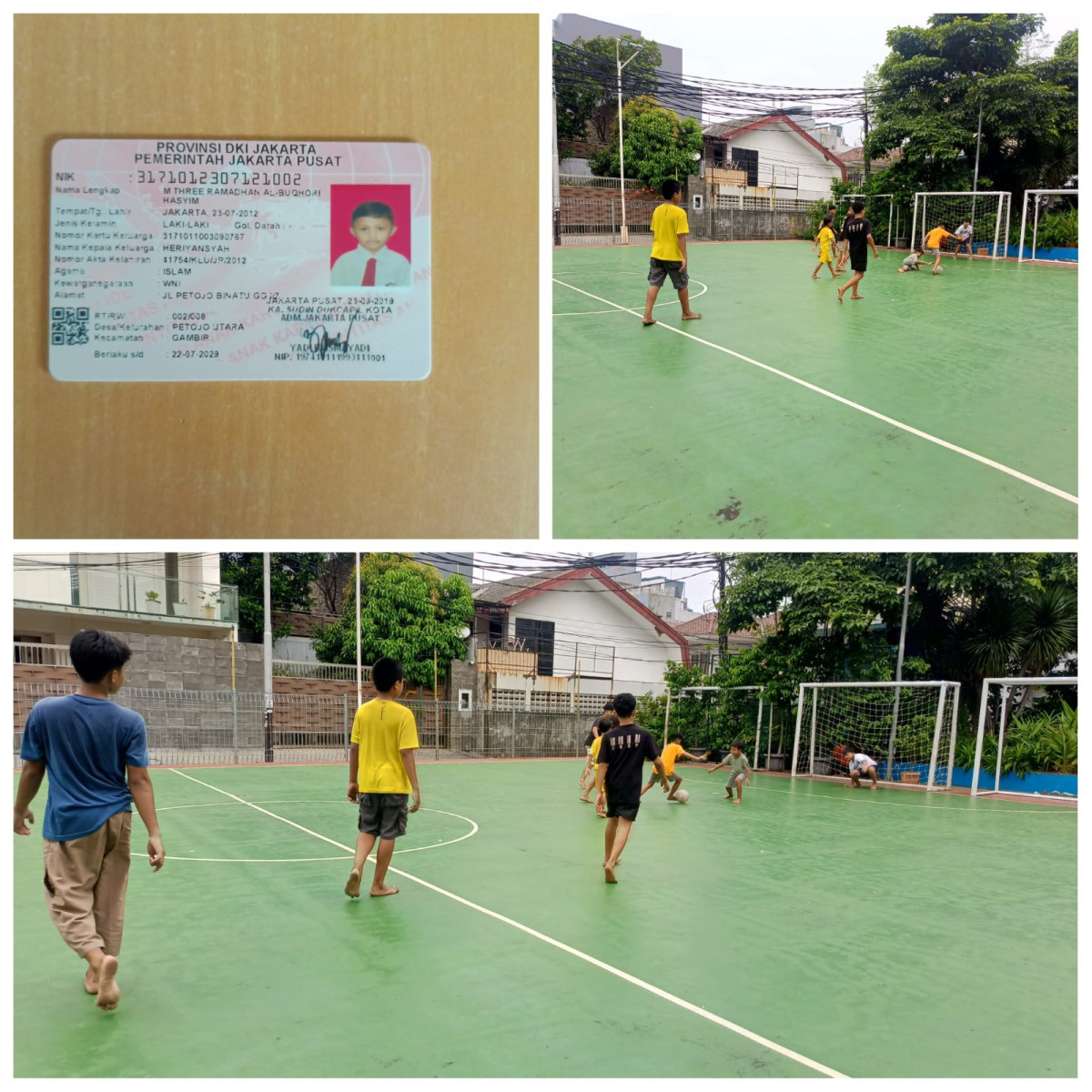 Anak anak dari Petojo Binatu sedang bermain futsal