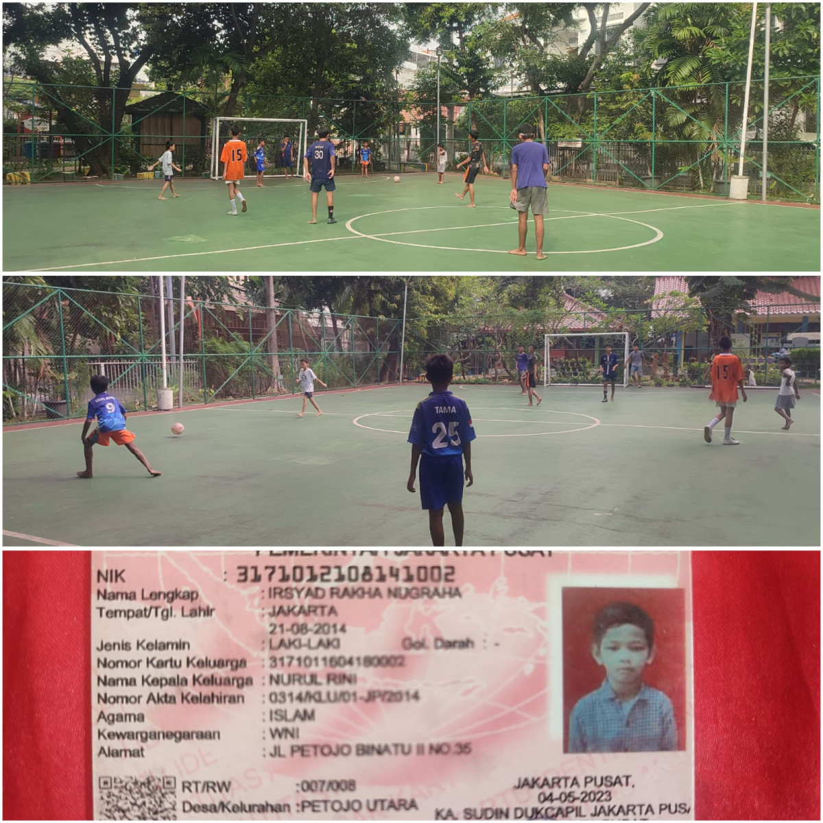 Anak-anak dari warga Petojo Utara Bermain Futsal