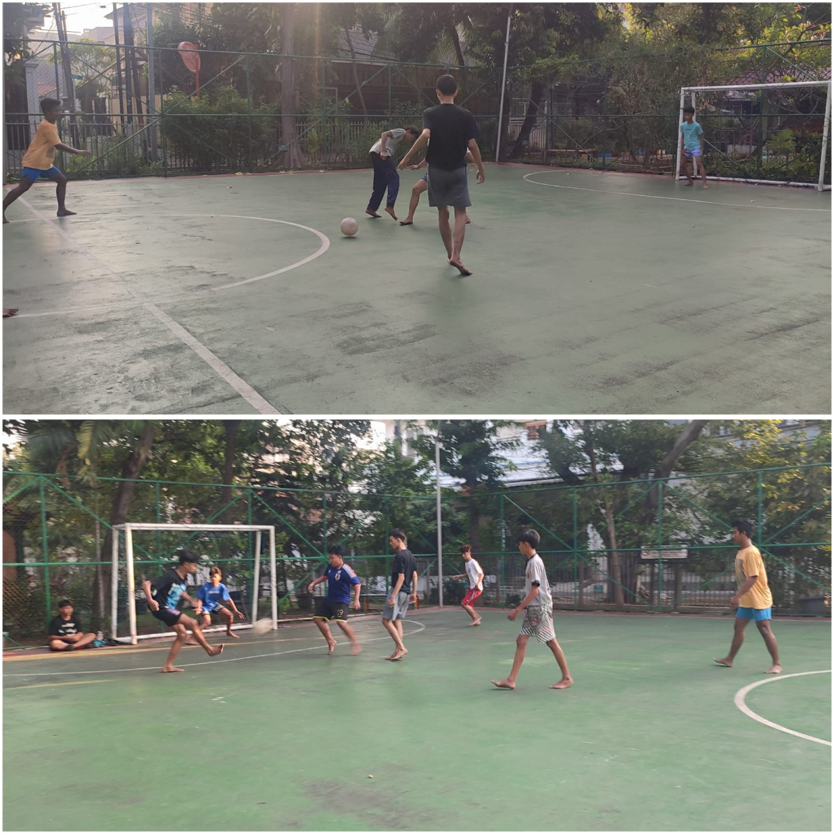 Anak SMP Said Naum dan SMP YP IPPI bermain Futsal bersama