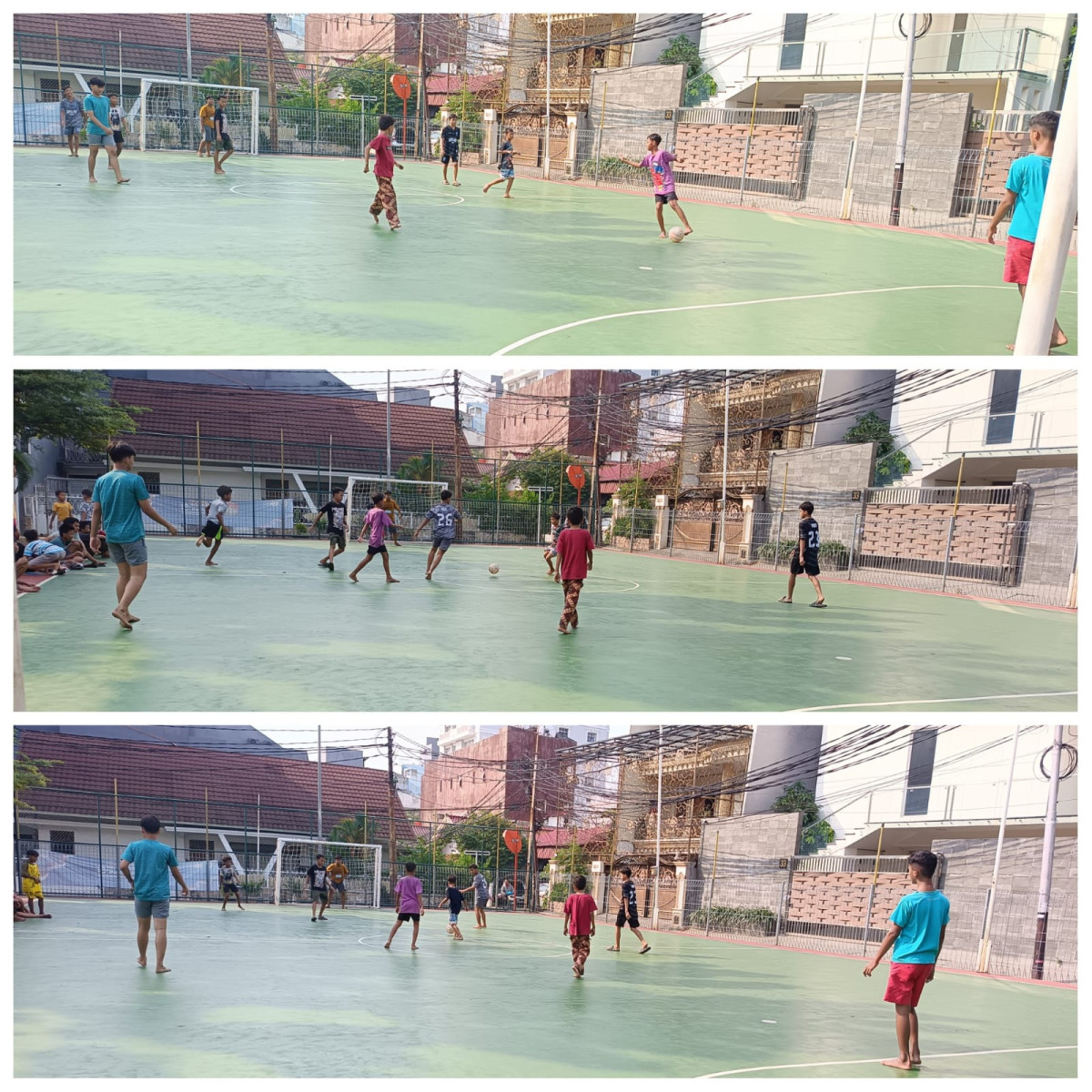 Anak anak dari Duri Pulo bermain futsal