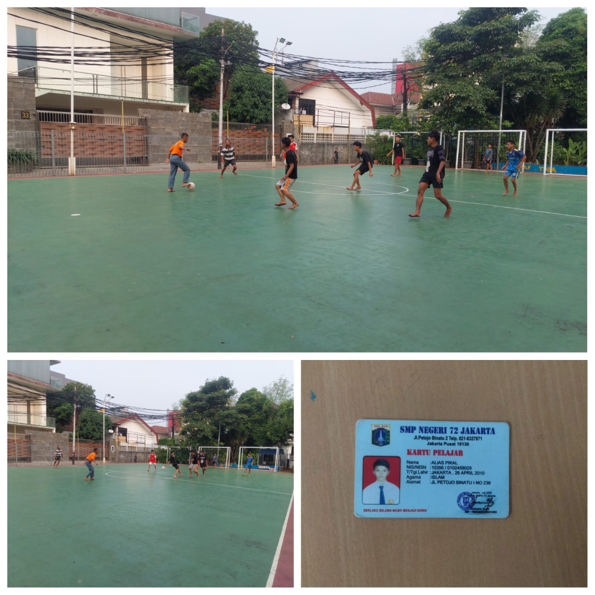 Anak anak.dari Petojo Binatu sedang bermain futsal