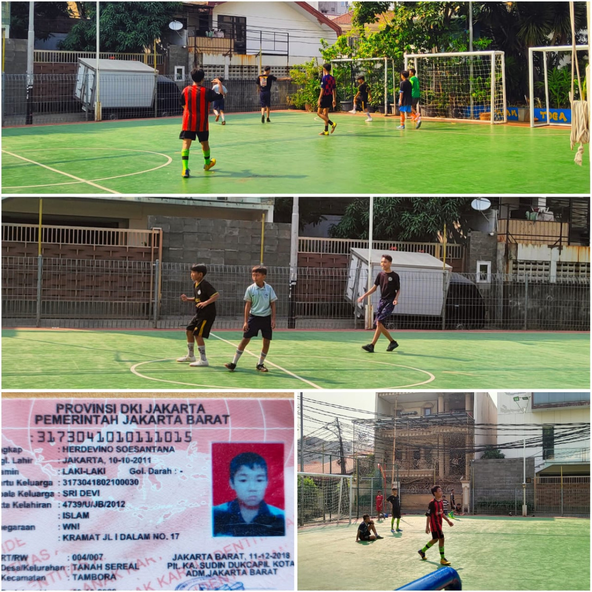 Anak anak dari Tanah Sereal sedang bermain futsal