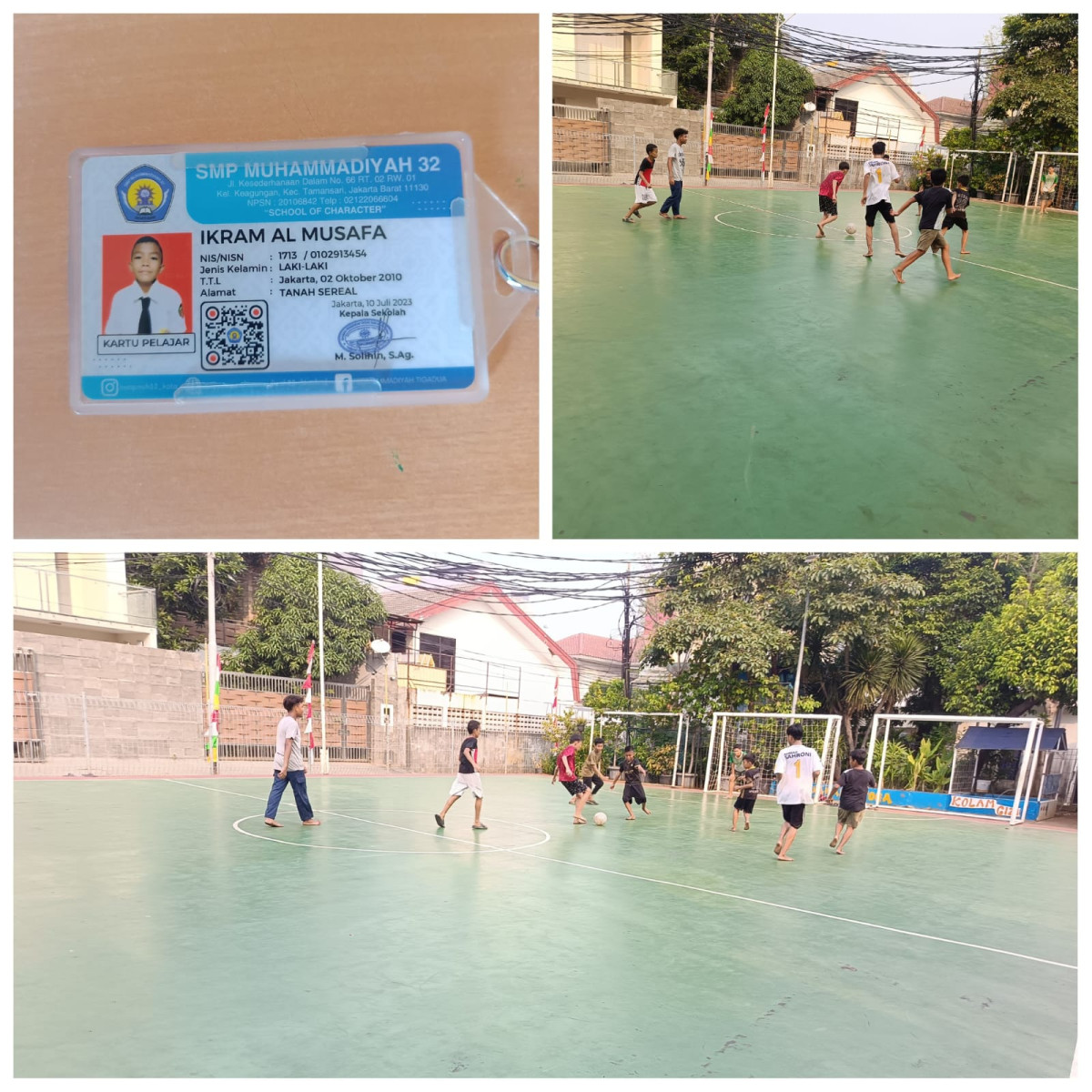 Anak anak dari Tanah Sereal sedang bermain futsal