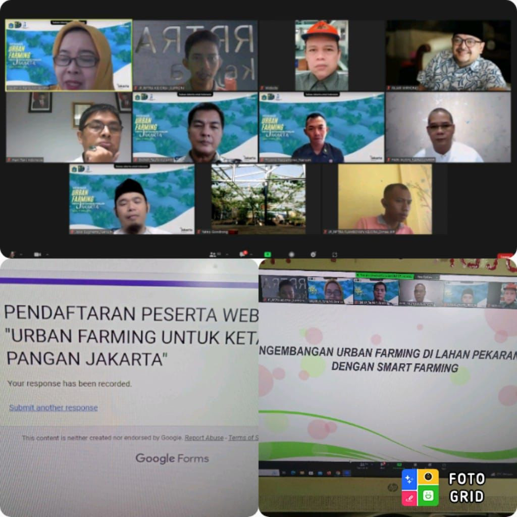 Giat Pengelola mengikuti virtual zoom meet "Urban Farming untuk Ketahanan Pangan Jakarta"