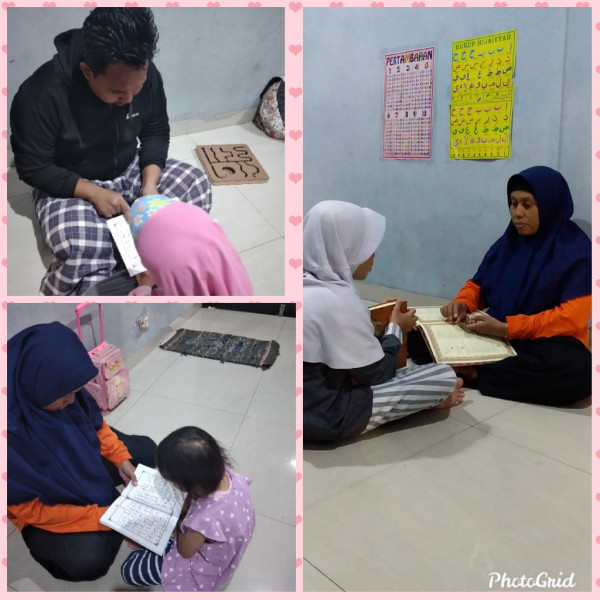 Kegiatan belajar malam anak - anak di Perpustakaan RPTRA Beringin