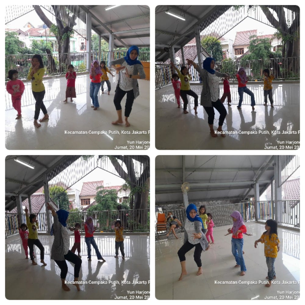 Kegiatan latihan menari dari Sudin Kebudayaan