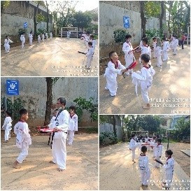 Kegiatan Latihan Taekwondo yg di latih oleh Sabeum Erwin dari Sudin Pora JP di RPTRA Kampung Benda