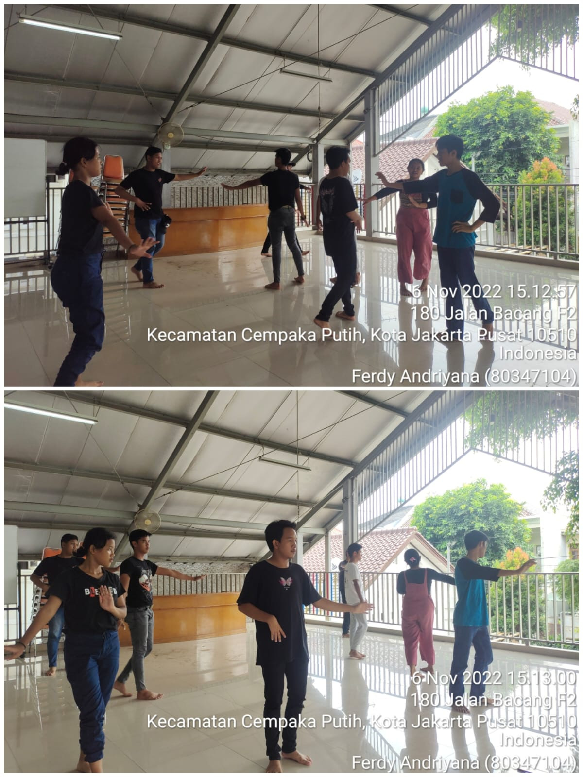 kegiatan latihan menari siswa siswi SMUN 30 diaula RPTRA Beringin,