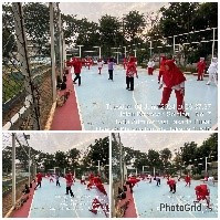 Kegiatan Senam Jantung Sehat di lapangan RPTRA Anggrek