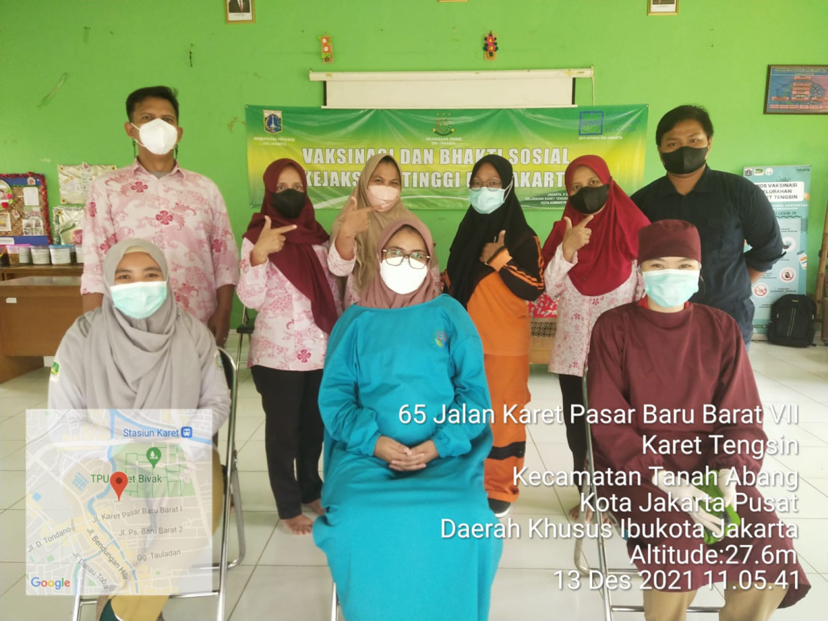 team nakes PKM Kecamatan tanah Abang dan Pengelola RPTRA (admin vaksin)