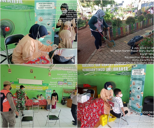 Vaksinasi Covid 19 oleh PKM kecamatan tanah Abang
