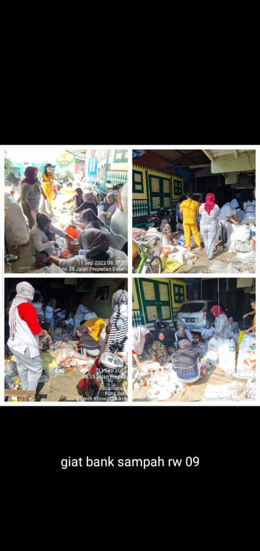 PENIMBANGAN DAN PEMILAHAN BANK SAMPAH RW. 09  KELURAHAN KAMAL