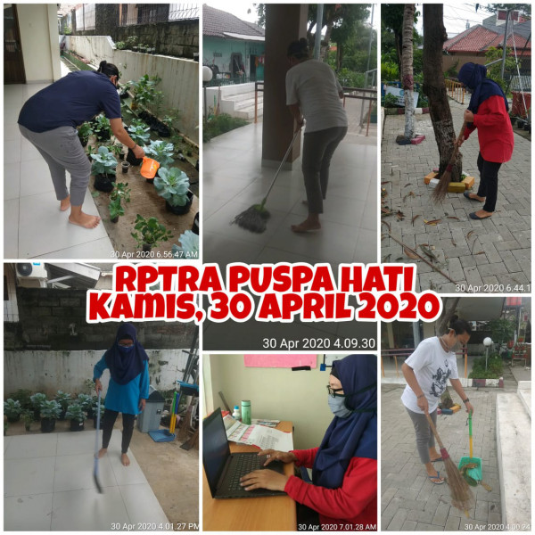 Kegiatan Piket Dan Monitoring Pengelola RPTRA Kelurahan Utan Kayu Selatan 30 April 2020