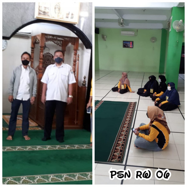 Koar-koar PSN dan covid -19 Masjid Al Fajar Bersama Staff Kesra Kel UKS