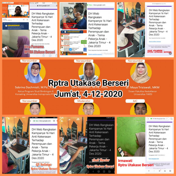 Zoom Meet Kick Off Kampanye 16 Hari Anti Kekerasan Terhadap Perempuan dan Anak Tahun 2020 oleh Dinas PPAPP DKI Jakarta 