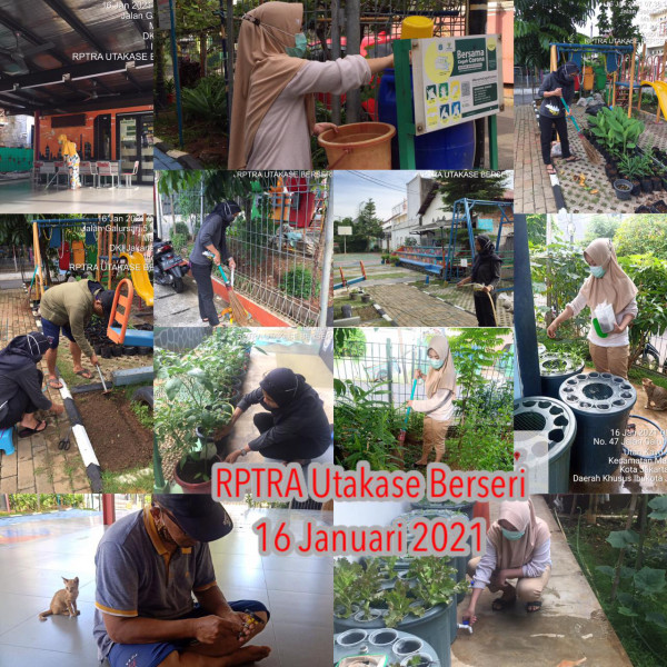 Kegiatan Piket dan Monitoring Pengelola RPTRA Kelurahan Utan Kayu Selatan 16 Januari 2021