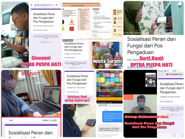 Kegiatan Zoom "Sosialisasi Peran dan Fungsi dari Pos Pengaduan"