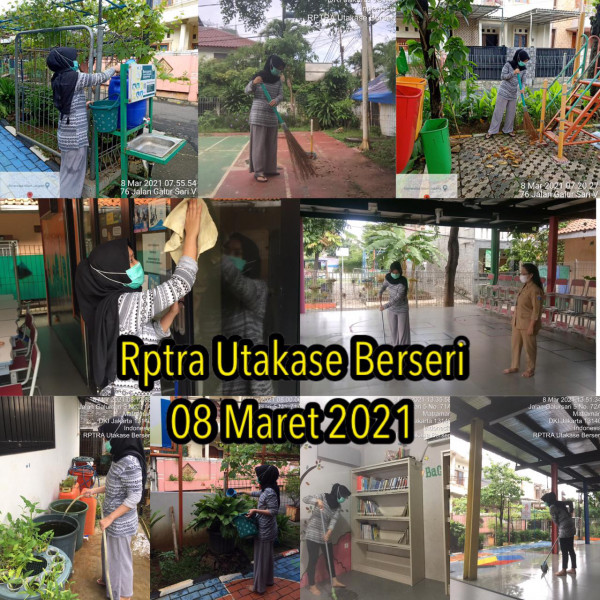 Kegiatan Piket dan Monitoring Pengelola RPTRA Kelurahan Utan Kayu Selatan 8 Maret 2021