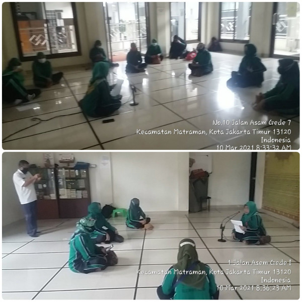 Monitor Koar-koar PSN dan Covid-19 di Masjid Al Maghfiroh RW.005 oleh Staff Kesra Kelurahan Utan Kayu Selatan