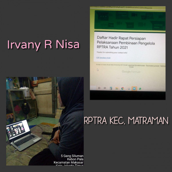 Rapat Persiapan Pelaksanaan Pembinaan Pengelola_Rptra Puspa Hati_09 Juni 2021