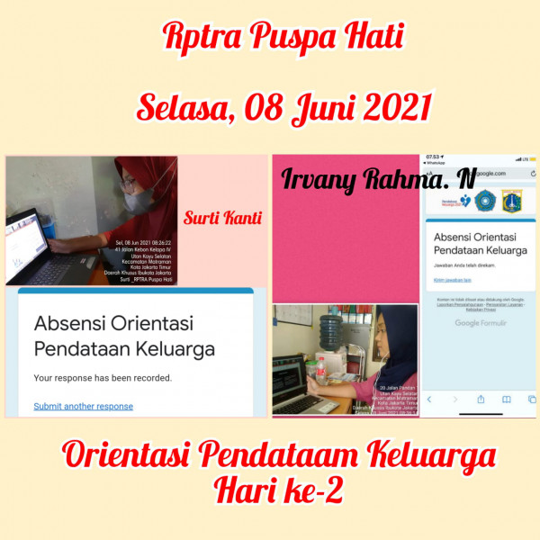 Pelatihan TOT bagi Pengelola RPTRA_Rptra Puspa Hati dan Utakase Berseri_Angkatan 70_Hari ke 2_08 Juni 2021