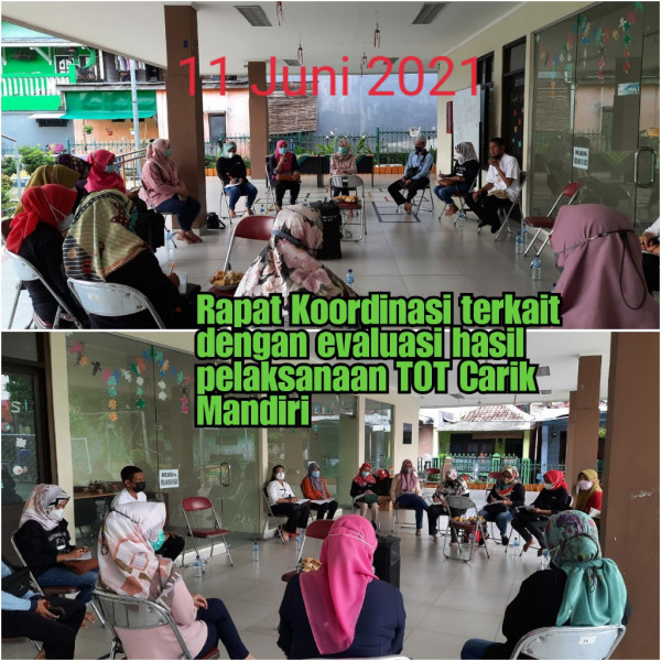 Rapat Koordinasi Evaluasi Hasil TOT Carik Mandiri_Rptra Puspa Hati_11 Juni 2021