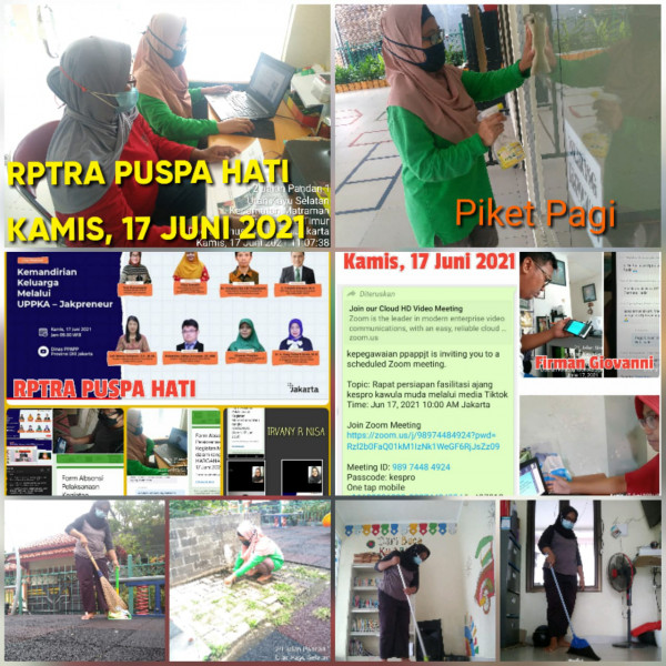 RPTRA Puspa Hati_17 Juni 2021_piket dan monitoring pagi 